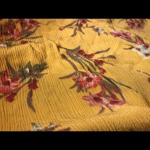 Long mustard floral skirt.🌺